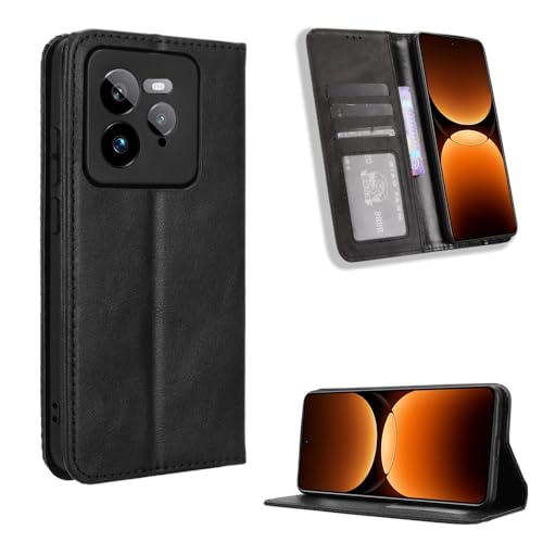 Étui cuir Realme GT7 Pro coque portefeuille rabat noir RMX5011