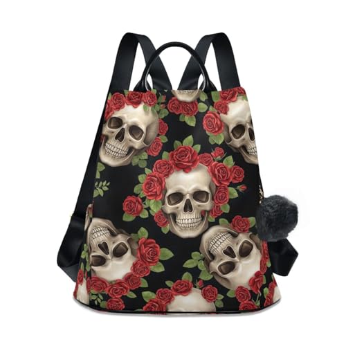 Sac à dos crânes et roses rouges idéal pour vos week-ends et sorties culturelles en ville