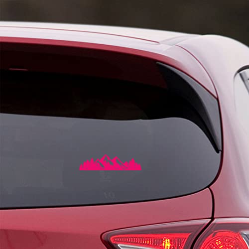 Image of Mountain Tree Forest Vinyl Decal for Car (Pink) (Set Of 2) RV Camper Waterproof Small Mountain Car for Bumper Door Panel Car Decal Laptop Tuber Wall Window Phone Mug Accessory Decoration