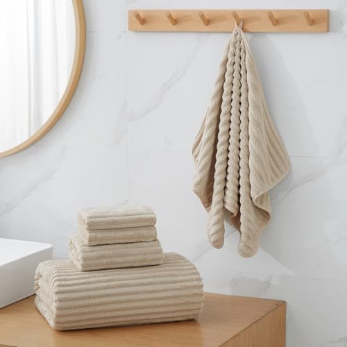 NALIVO 6-Piece Bath Towel Set(30"x60"), 2 Large Bath Towel Sheets, 2 Hand Towels and 2 - image 2