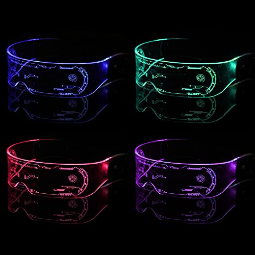 Luminous Glasses LED Visor Glasses Futuristic Style Party LED Neon Glasses, for Party Concert Live Festival Cosplay