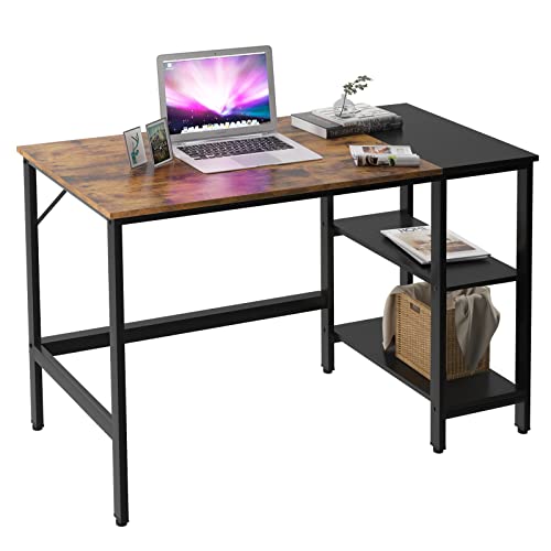 La scrivania per computer con ripiani è realizzata in acciaio di alta qualità e in MDF spesso di alta qualità. La scrivania per computer per casa e ufficio è assolutamente solida, stabile, robusta e durevole. Il design extra del supporto angolare aumenta la stabilità e la durata del tavolo del computer portatile