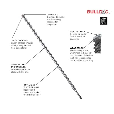 Bosch HC2011B5 5 pc. 3/16 in. x 6 in. SDS-Plus BulldogTM Rotary Hammer Bits