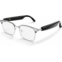 AI Smart Glasses, Bluetooth Glasses for Men & Women, Instant Recording Translation Glasses, UV-Adjustable Blue Light-Blocking Glasses with Dual Speakers for Travel, Work, Business