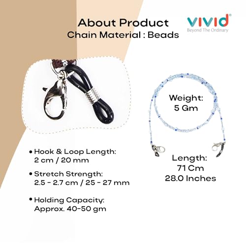 Image of Unisex Specs Holder Hook & Loop Anit Slip Eyewear Lanyard Beads Strap Chain