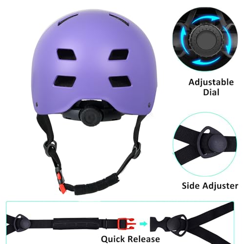 Image of Skateboard Bike Helmet,3 Sizes for Adults Youth Teen Kids Toddler | Adjustable for Men Women Boys Girls,Safety Certified Multi-Sport for Scooter Skate Bicycle Skating Rollerblading