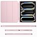 iMieet Case for iPad Pro 11 Inch (M5) 2025 /(M4) 2024 5th Gen, Trifold Stand Smart Cover with Pencil Holder and Soft TPU Back, Auto Wake/Sleep (Pink)