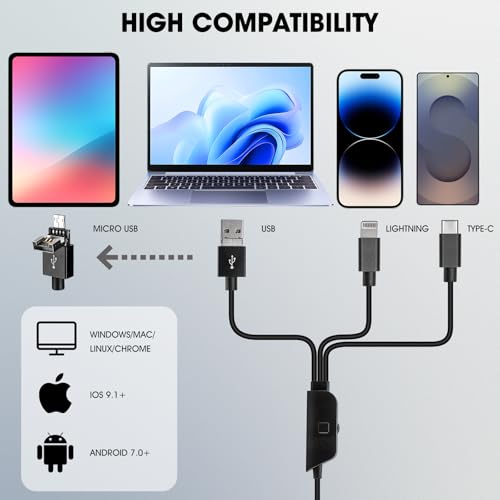 USB-Mikroskop, kompatibel mit iPhone, Android-Handy, Tablet und Windows-Mac-PC, HD 1080P kabelgebundene Digitalmikroskop-Kamera für Erwachsene und Kinder