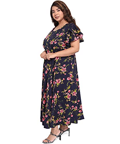 Image of OOMPH! Women's Western & Fusion wear Crepe A-Line Maxi Dress - mdfoil