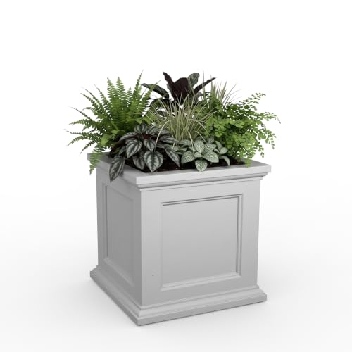 Mayne Fairview 24in Self-Watering Square Planter, White