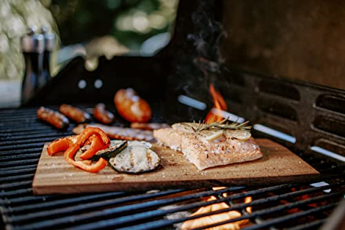 Campingman XXL Räucherbretter aus Hickoryholz 6er Pack – Aroma Grillbretter & Räucherplanken für Fisch, Fleisch & BBQ – Für Gas-, Kohle- & Elektrogrill – Würziges Raucharoma – 300x145x10 mm