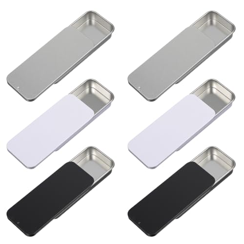 Gjinxi 6 Stück Kleine Metalldöschen, Metallbox Aufbewahrungsbox Metallschachtel Rechteckige Behälter für Bonbons Geschenke Schmuck Basteln...