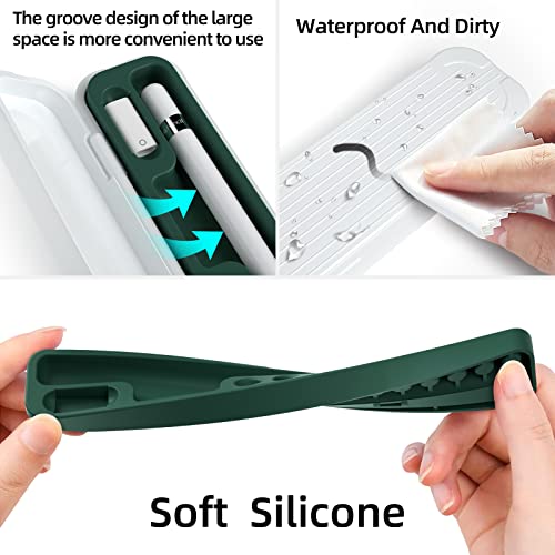 Image of Magnetic Carrying Case Compatible with Apple Pencil 2nd Generation and 1st Gen Pencil and Samsung Galaxy S-Pen Series, Pencil case Consists of Hard PC Shell and Soft Silicone Inner