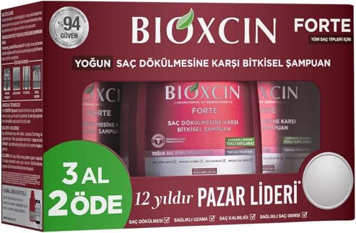 BIOXCIN FORTE Shampoo 3 x 300 ml Spar Pack gegen intensiven Haarausfall – Wirksam & Schnell – Mit Bio Complex B11