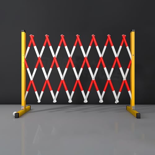 FORRTY 屋外 バリケード フェンス モバイルフェンス 駐車場フェンス 伸縮 バリケード 建設バリケード安全柵 交通フェンス 格納式交通柵 グラスファイバー製、厚い柱、可動サイドホイール、柔軟で格納式、安全バックル設計で、保管や移動が簡単です。 道路工