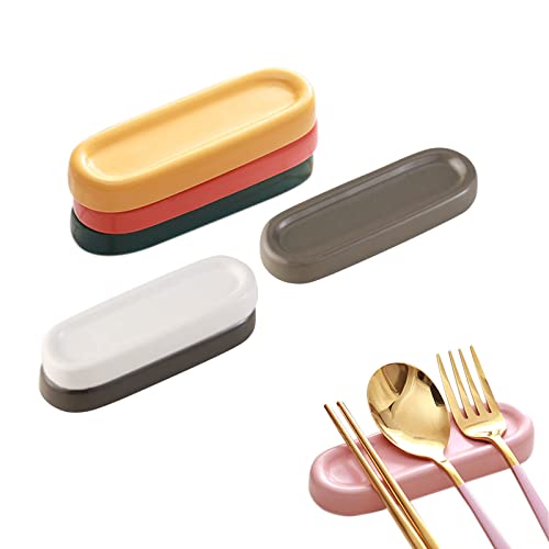 箸ホルダー、箸置きラック、かわいいセラミック箸ホルダー、箸置、ディナー箸スタンド、ホームデコレーション、レストラン、テーブルデコレーション用-赤-12.5x4x1.5cm (色: ミックス