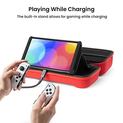 Tomtoc Carrying Case For Nintendo Switch/Oled Model, Large Travel Switch Case With Pocket For Pro Controller, Joy-Con Grip Or Ac Adapter, Protective Portable Carry Case With 24 Game Cartridges, Switch Game Holder #TOP3