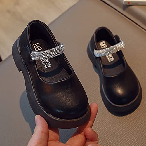 Toddler Dress Boots for Girls Casual Shoes Leather Shoes Thick Bottom Non Slip Hook Loop Comfortable Solid Color4