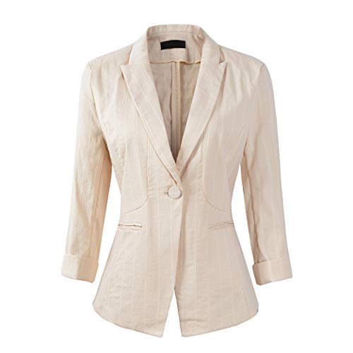 Chaqueta ligera para mujer con rayas de manga 3/4 Cover