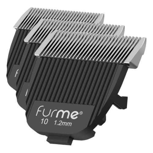 Image of FURME AirClipper Size 10 Replacement Blades - 1.2mm Grooming Clipper Blades, Fur & Hair Shaver for Cats, Dogs and All Pets, Pack of 3