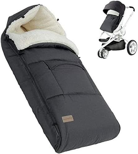 Baby Footmuff Fleece Baby Stroller Snuggle Footmuff with Fleece Lined Cosy Toes with Hood Removable Sleeping Bag for Infant Under 36 Months