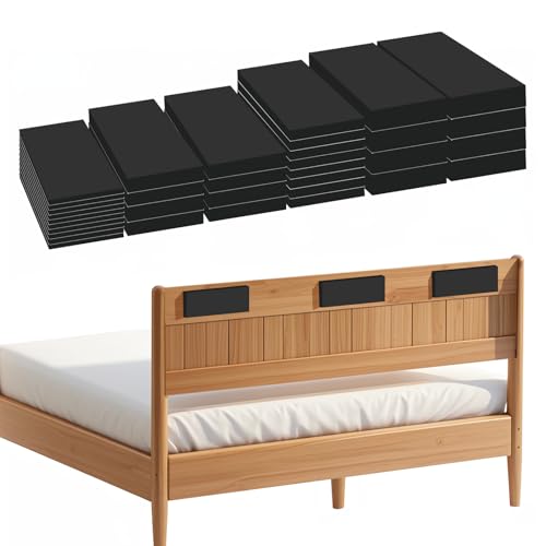 BADAO 34pcs EVA Foam Headboard Stoppers for Wall - 4 Sizes (5mm, 10mm, 15mm, 20mm) Bed Wall Bumpers, Furniture Bumpers, and Bed Noise Stoppers,Durable Foam Wall Protectors for Couch