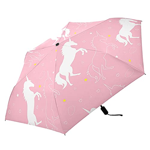 Parapluie pliable rose anti-UV compact pour sac à dos