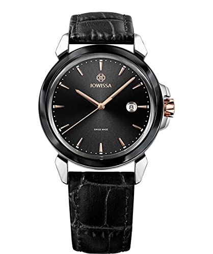 JOWISSA Schwarz/Silber LeWy 3 Schweizer Herrenuhr J4.239.L