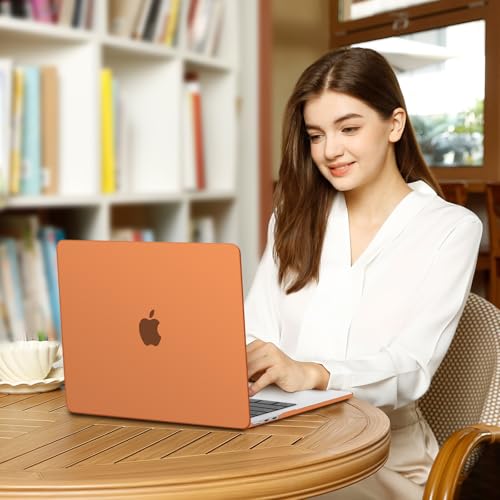 Image of MOSISO Compatible with MacBook Air 13 inch Case M5 2026 M4 2025 M3 M2 2024-2022 A3449 A3240 A3113 A2681,Hard Shell&Keyboard Cover&Screen Film&Pouch for MacBook Air 13.6 inch Case, Cosmic Orange