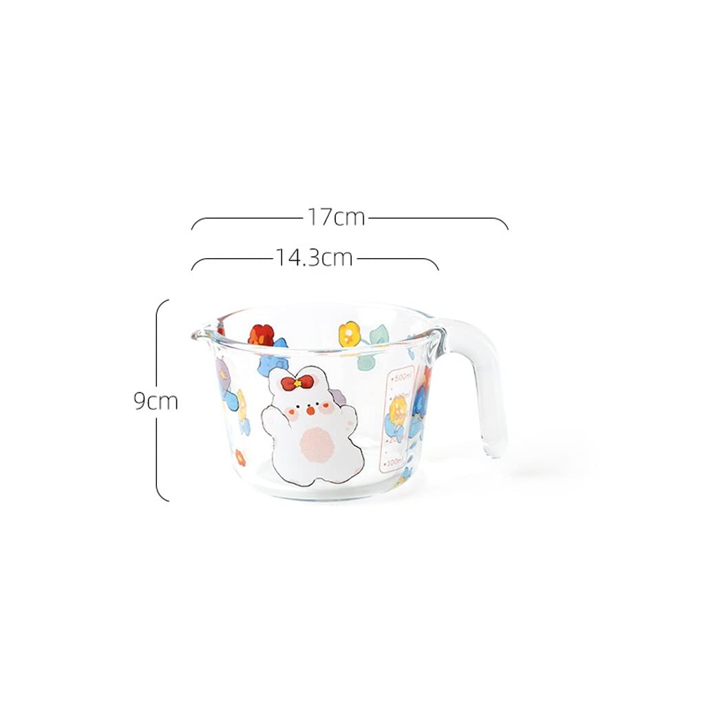 Tazas medidoras de Vidrio con Escala for Uso doméstico, Tazas medidoras for Hornear de Cocina Resistentes a Altas temperaturas de Calidad alimentaria, Tazas for batir Huevos(C)