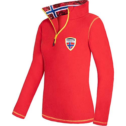 Nebulus Damen Pullover NARDY, Warmer Fleecepullover, Pulli aus Fleece mit Half Zip Reißverschluss, rot - M/38