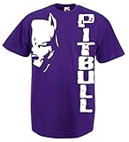100% cotone vestipassioni t-Shirt Pitbull Fight Cane Dog Kick Boxing Boxe Idea Regalo 12 Colori Anche per Bambini(XXL, Viola)