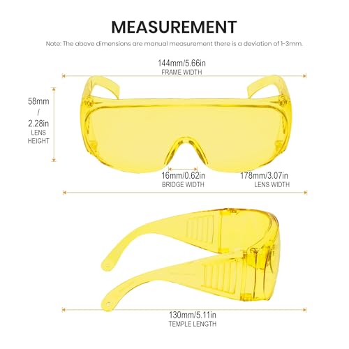 Calabria 1003 Fit Over Safety Glasses Fitover Prescription Eyewear Yellow Men Women Large Wraparound Tinted Anti Fog Scratch3