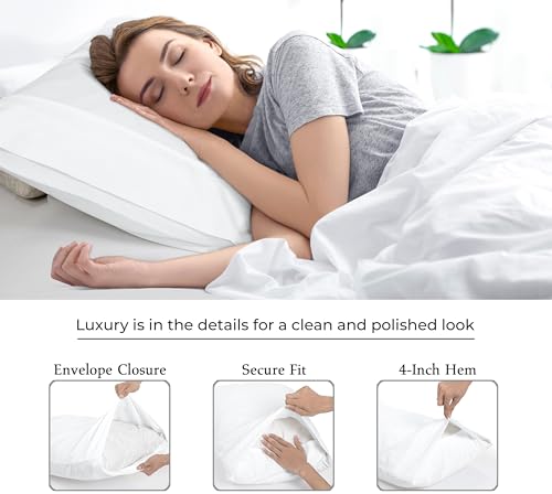 Image of Royale Linen White Pillowcase Set Of 12 - Standard 20 inchx26 inch Bed Pillow Cover - 1800 Brushed Microfiber -Wrinkle & Fade Resistant - Bulk Pillow Cases - Hotel Quality Pillowcase 12 Pack (Standard, White)