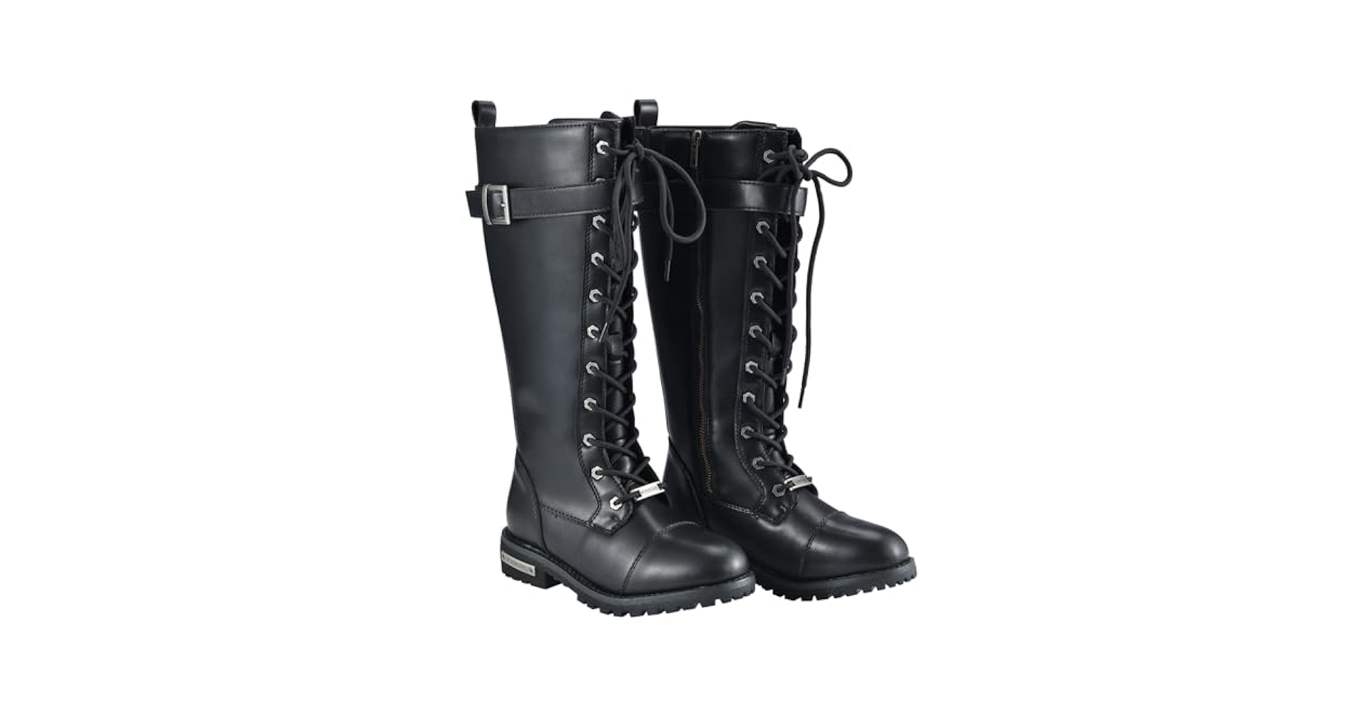 Amazon.com | Women's Knee High Boots Black With Lace Up