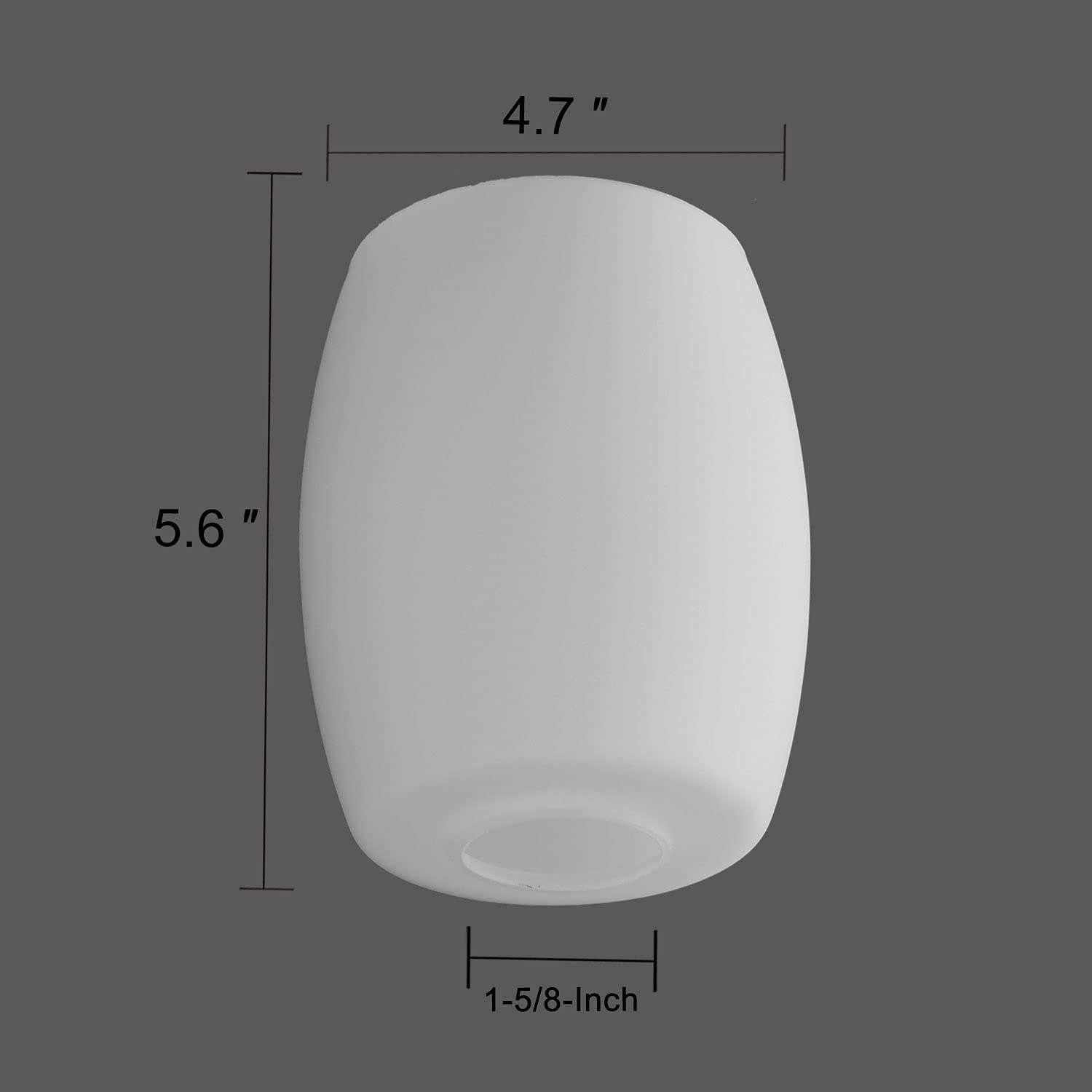 Paquete de 2 pantallas de vidrio para mini lámpara colgante, globo de vidrio blanco ópalo de repuesto para lámpara de araña, aplique de pared, adaptador de 1 5/8 pulgadas 4