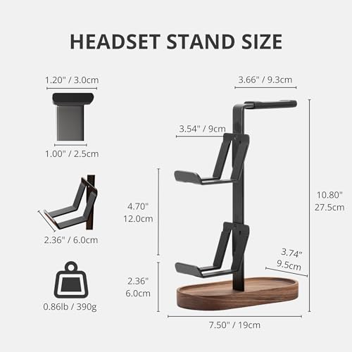 Image of muso wood 2-in-1 Gaming Controller Stand, Headphone Holder, Desktop Headset Stand for Game Controllers and PC Earphone Accessories