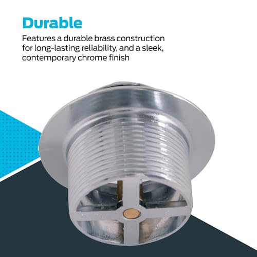 Image of EZ-FLO Lift-n-Turn Bath Drain Assembly Kit, 1-1 /2 in. x 11.5 Coarse Thread, 2-7 /8 in. OD Flange, 5 /16 in. Tapped Zinc Body, Chrome Plated, 35233