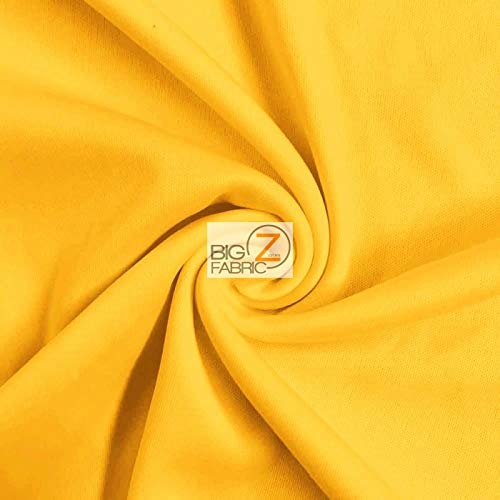 Premium Yellow Solid Polyester Interlock Knit Fabric for Trendy DIY Fashion, Apparel & Accessories by The Yard