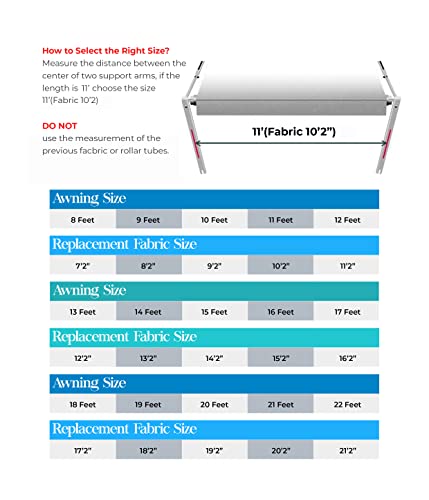 Sunwave- Rv Awning Fabric Replacement | Rv Electric Awning Fabric Replacement | Premium Vinyl Rv Canopy | Awning Replacement (11', Grey Fade) #TOP3
