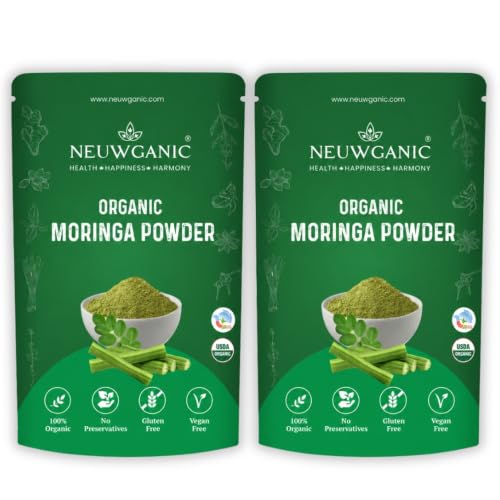 Image of Organic Moringa Powder - India Organic and Usda Certified - Use for Digestion, Energy, Protect Liver, Eye Health | Drumstick Leaves Powder - 200 Gm - Pack of 2