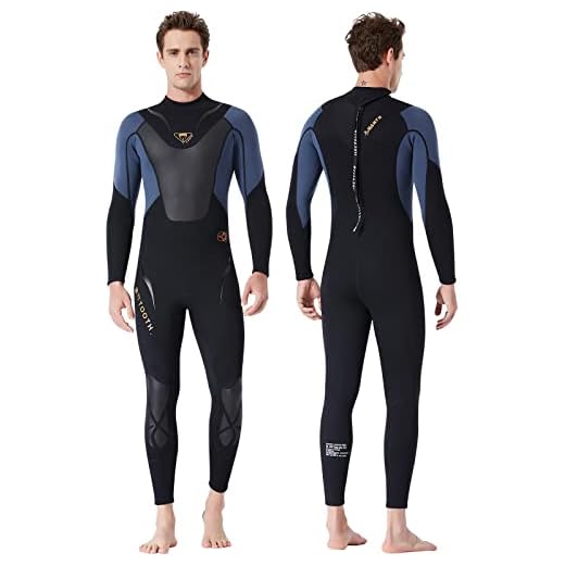 Owntop Herren Neoprenanzüge 3mm Neopren Tauchanzug - Langarm Wetsuit Men Badebekleidung Reißverschluss Hinten zum Surfen Schwimmen Wassersport, L