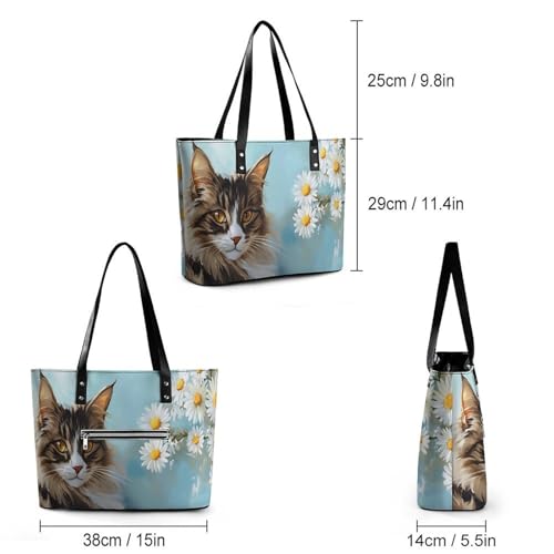 Bolso tote de cuero para mujer, bolso grande de hombro y mano, elegante bolso para trabajo y desplazamientos, regalo para mujeres miniatura 4