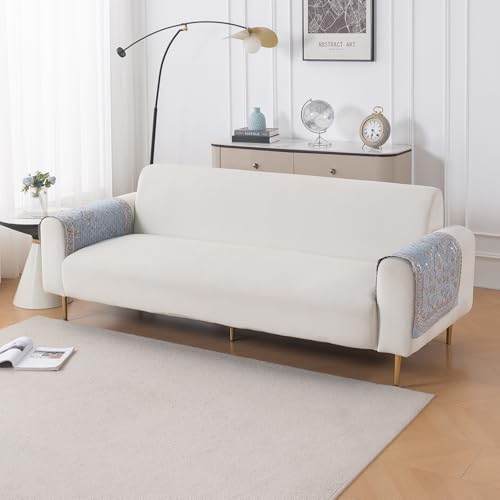 Image of HOKIPO Neel Baari Premium Chenille Jacquard Sofa Armrest Cover - 1 Pair | 'Royal Aangan Series' (IN-1006-L3*2)