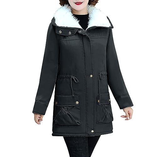 Manteau d'hiver femme en coton d'agneau chaud et isolant veste de travail S