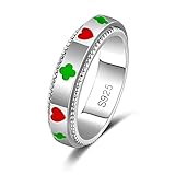 LEXLUNE Fidget Ring Spinner Ring for Anxiety Women Men Daughter Real S925 Sterling Silver Band Ring Clover Ring