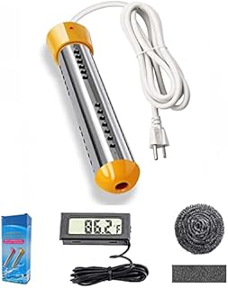 HASTER Portable Pool Immersion water Heater for Inflatable Pool Bathtub,Bucket Heater with 304 SS Guard,Electric Submersible Water Heater with LCD Thermometer,Heat 5 Gallon Water in Minutes In&Out