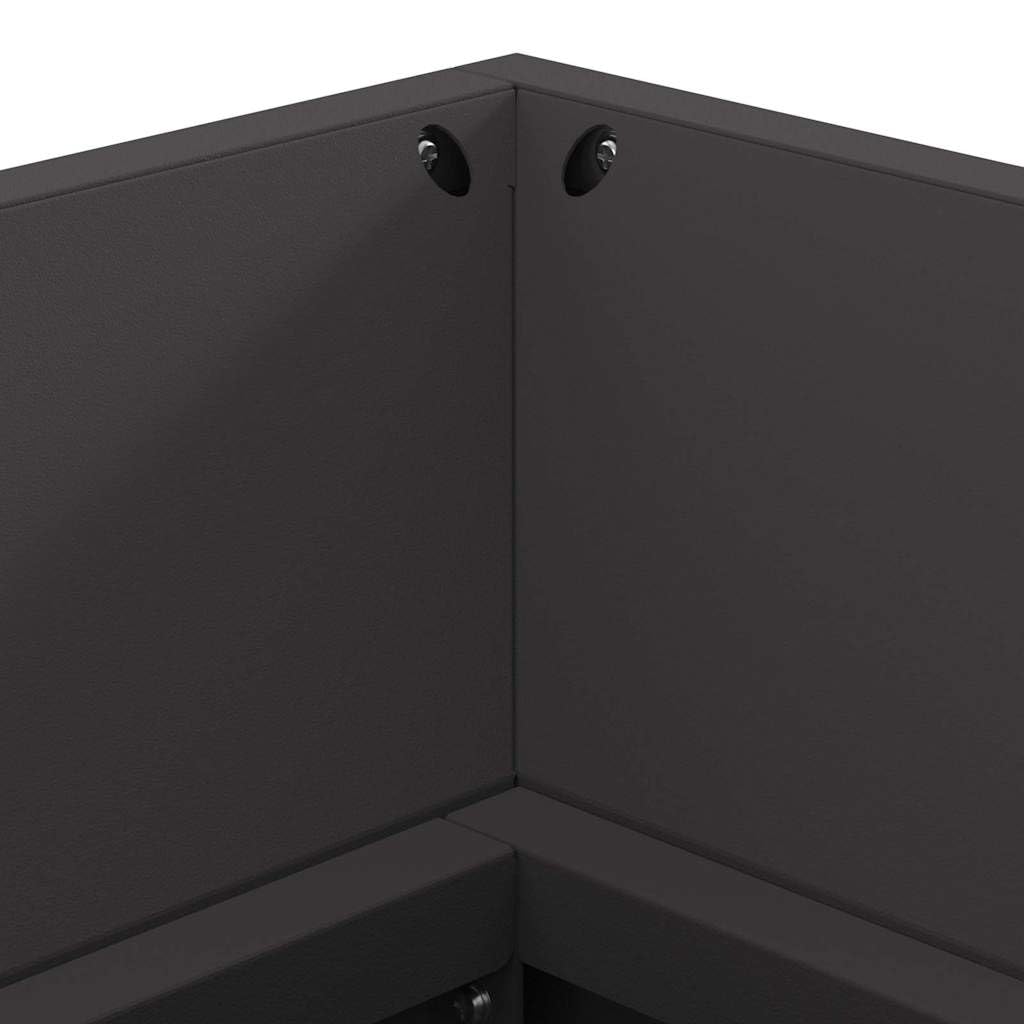 Feuerstelle Schwarz 160 x 45 x 35 cm Stahl wetterfest für Garten Terrasse Außenbereich mit Stauraum und hitzebeständiger Brennkammer für gemütliche Abende im Freien