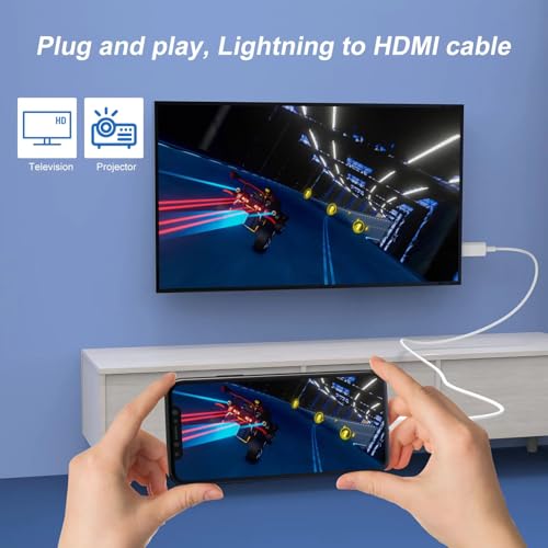 Cable Lightning a HDMI con estructura reforzada de 6.6 pies en pack doble premium 5
