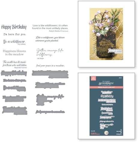 Spellbinders BP-244 Through the Meadow Sentiments BetterPress Plate & Die Set from the Through the Meadow Collection by Susan Tierney-Cockburn image 2